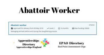 ABATTOIR WORKER Level 2: Find Training Providers & EPA Organisations